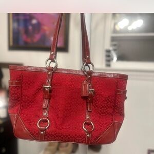 Coach Signature Red Shoulder Bag
